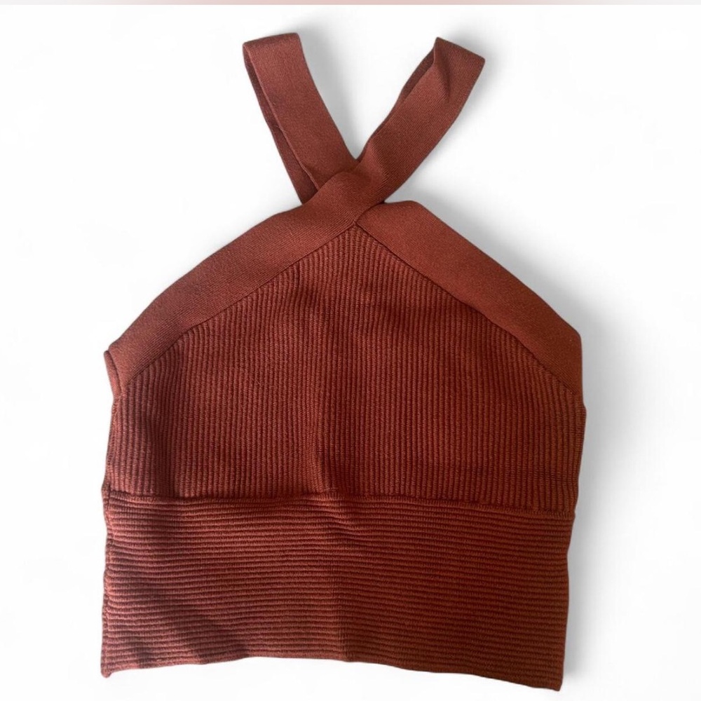 Abercrombie Rust Brown Knit Crop Top